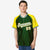 Custom Green Gold Pinstripe Authentic Raglan Sleeves Baseball Jersey