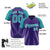 Custom Purple Aqua Pinstripe Aqua Purple Authentic Raglan Sleeves Baseball Jersey