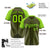 Custom Olive-Neon Green Pinstripe Authentic Raglan Sleeves Baseball Jersey