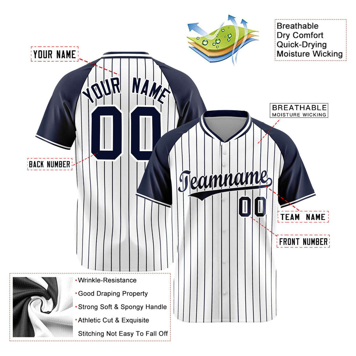 Custom White Navy Authentic Baseball Jersey
