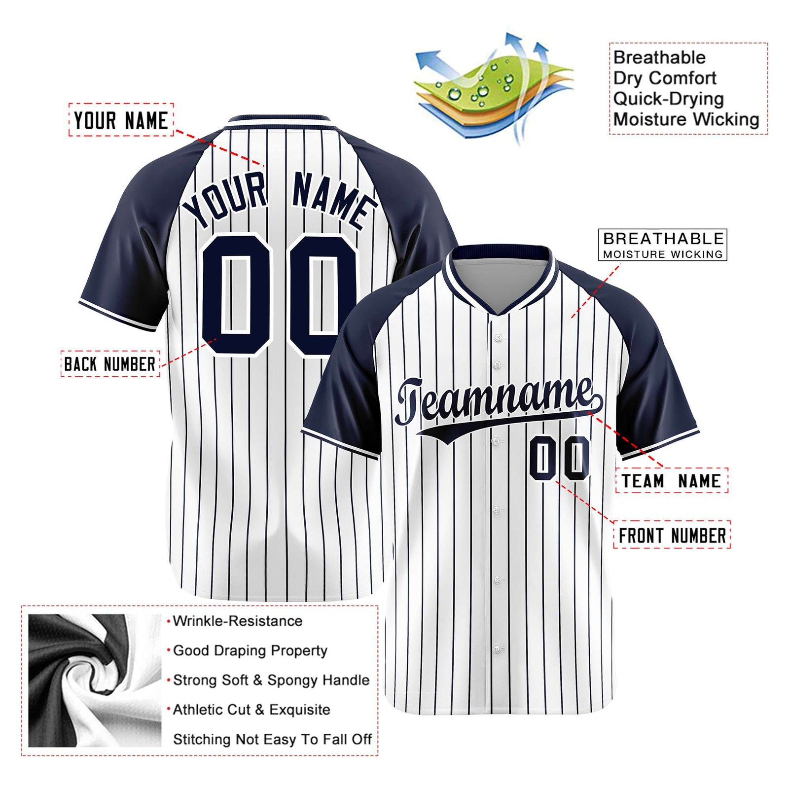 Custom White Navy Authentic Baseball Jersey