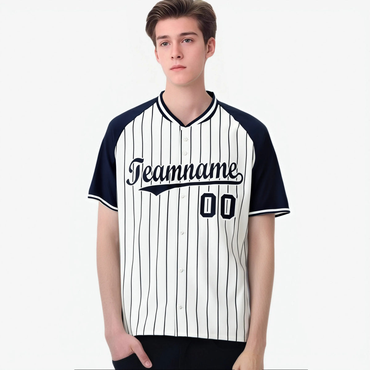 Custom White Navy Authentic Baseball Jersey