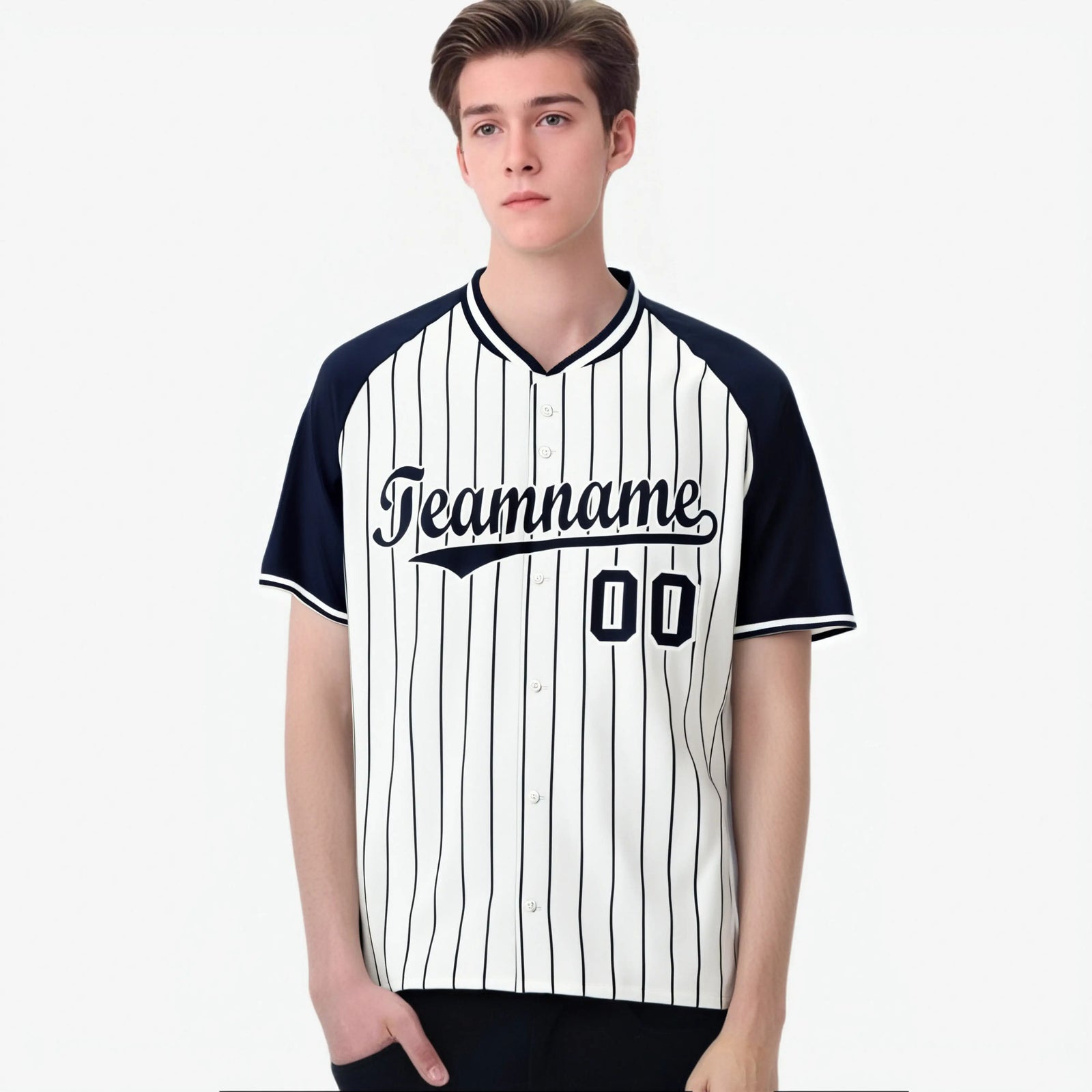Custom White Navy Authentic Baseball Jersey