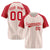 Custom Cream Red Pinstripe Red-Cream Authentic Raglan Sleeves Baseball Jersey