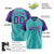 Custom Bright Green-Purple Pinstripe Authentic Raglan Sleeves Baseball Jersey