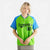 Custom Neon Green Blue Pinstripe Blue Neon-Green Authentic Raglan Sleeves Baseball Jersey