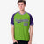 Custom Neon Green-Purple Pinstripe Purple-Neon Green Authentic Raglan Sleeves Baseball Jersey