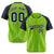 Custom Neon Green Navy Pinstripe Authentic Raglan Sleeves Baseball Jersey