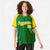 Custom Kelly Green-Yellow Pinstripe Authentic Raglan Sleeves Baseball Jersey