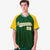 Custom Green Gold Pinstripe Authentic Raglan Sleeves Baseball Jersey