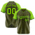 Custom Olive-Neon Green Pinstripe Authentic Raglan Sleeves Baseball Jersey