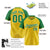 Custom Gold-Kelly Green Pinstripe Gold-Kelly Green Authentic Raglan Sleeves Baseball Jersey