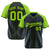 Custom Navy-Neon Green Pinstripe Authentic Raglan Sleeves Baseball Jersey