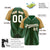 Custom Green-Old Gold Pinstripe Authentic Raglan Sleeves Baseball Jersey