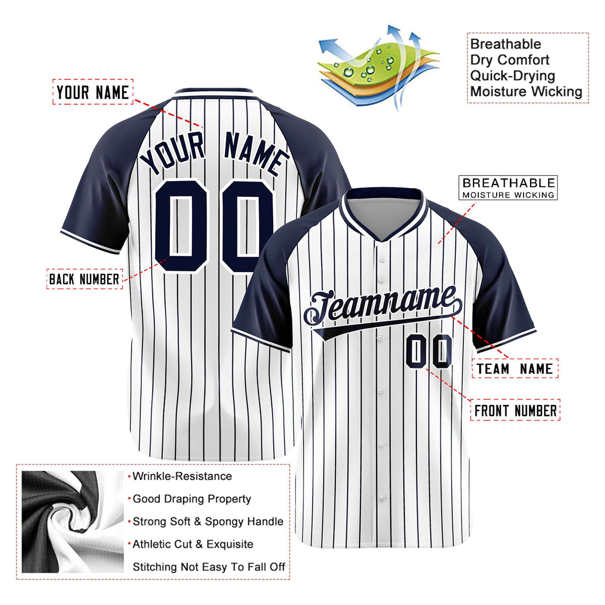 Custom White Navy Authentic Baseball Jersey