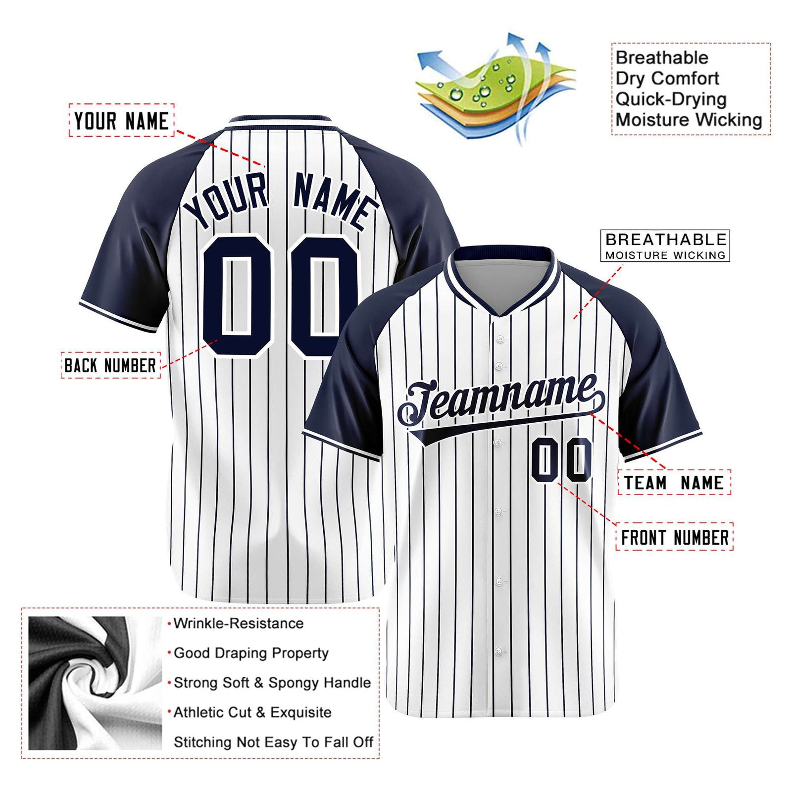 Custom White Navy Authentic Baseball Jersey