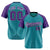 Custom Aqua Purple Pinstripe Purple-Aqua Authentic Raglan Sleeves Baseball Jersey