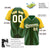 Custom Green Gold Pinstripe Authentic Raglan Sleeves Baseball Jersey