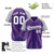 Custom Purple Gray Pinstripe Gray Purple Authentic Raglan Sleeves Baseball Jersey