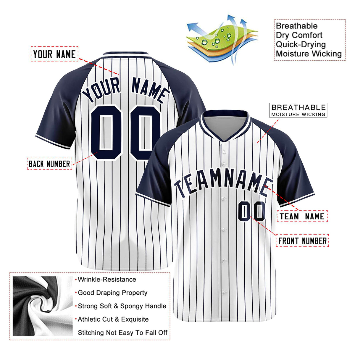 Custom White Navy Authentic Baseball Jersey