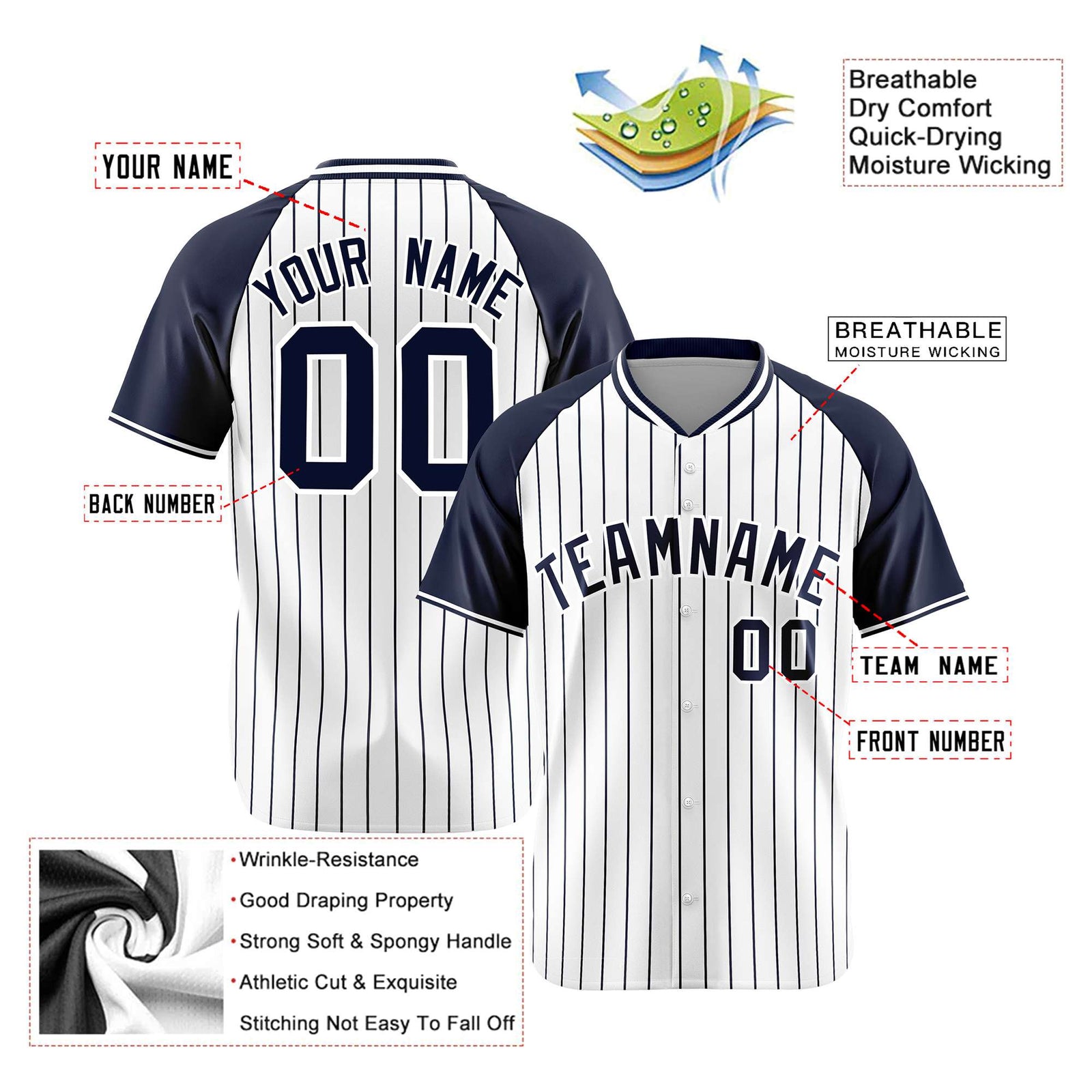 Custom White Navy Authentic Baseball Jersey