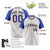 Custom Khaki Blue Pinstripe Authentic Raglan Sleeves Baseball Jersey