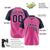 Custom Pink Navy Pinstripe Navy-Pink Authentic Raglan Sleeves Baseball Jersey