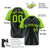 Custom Navy-Neon Green Pinstripe Authentic Raglan Sleeves Baseball Jersey