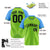 Custom Neon Green Blue Pinstripe Blue Neon-Green Authentic Raglan Sleeves Baseball Jersey