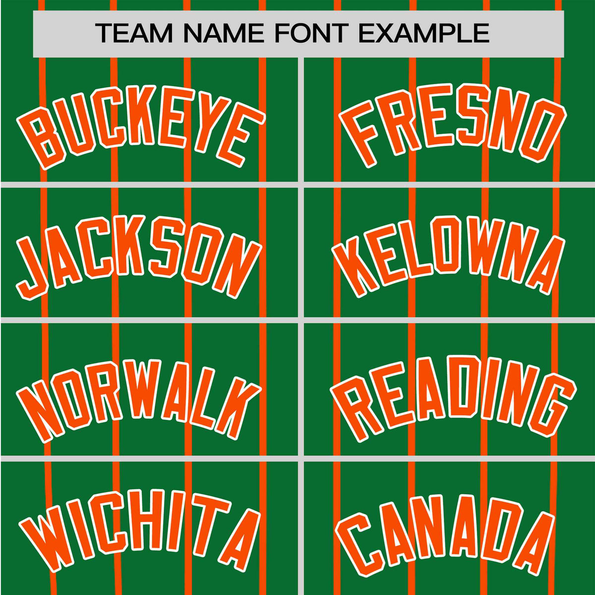 Custom Kelly Green Orange Pinstripe Authentic Raglan Sleeves Baseball Jersey