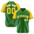 Custom Kelly Green-Yellow Pinstripe Authentic Raglan Sleeves Baseball Jersey