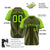 Custom Olive-Neon Green Pinstripe Authentic Raglan Sleeves Baseball Jersey