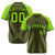 Custom Olive-Neon Green Pinstripe Authentic Raglan Sleeves Baseball Jersey