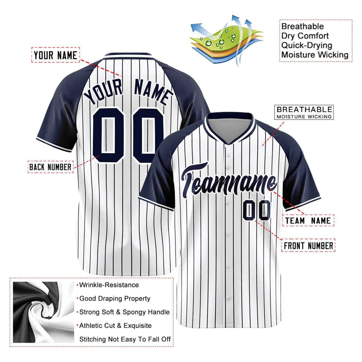 Custom White Navy Authentic Baseball Jersey