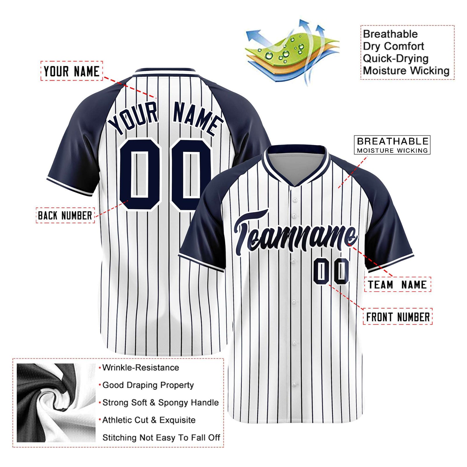 Custom White Navy Authentic Baseball Jersey