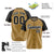 Custom Old Gold-Black Pinstripe Black Old-Gold Authentic Raglan Sleeves Baseball Jersey