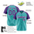 Custom Bright Green-Purple Pinstripe Authentic Raglan Sleeves Baseball Jersey