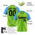 Custom Neon Green Blue Pinstripe Blue Neon-Green Authentic Raglan Sleeves Baseball Jersey