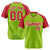 Custom Neon Green Red Pinstripe Red Neon-Green Authentic Raglan Sleeves Baseball Jersey