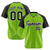 Custom Neon Green-Black Pinstripe Black Neon Green Authentic Raglan Sleeves Baseball Jersey