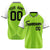 Custom Neon Green White Pinstripe Authentic Raglan Sleeves Baseball Jersey