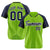 Custom Neon Green Navy Pinstripe Authentic Raglan Sleeves Baseball Jersey