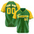 Custom Kelly Green-Yellow Pinstripe Authentic Raglan Sleeves Baseball Jersey