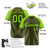 Custom Olive-Neon Green Pinstripe Authentic Raglan Sleeves Baseball Jersey