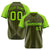 Custom Olive-Neon Green Pinstripe Authentic Raglan Sleeves Baseball Jersey