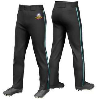 Pantalones de béisbol holgados, elásticos, de ajuste clásico, con ribetes en verde brillante y negro personalizados