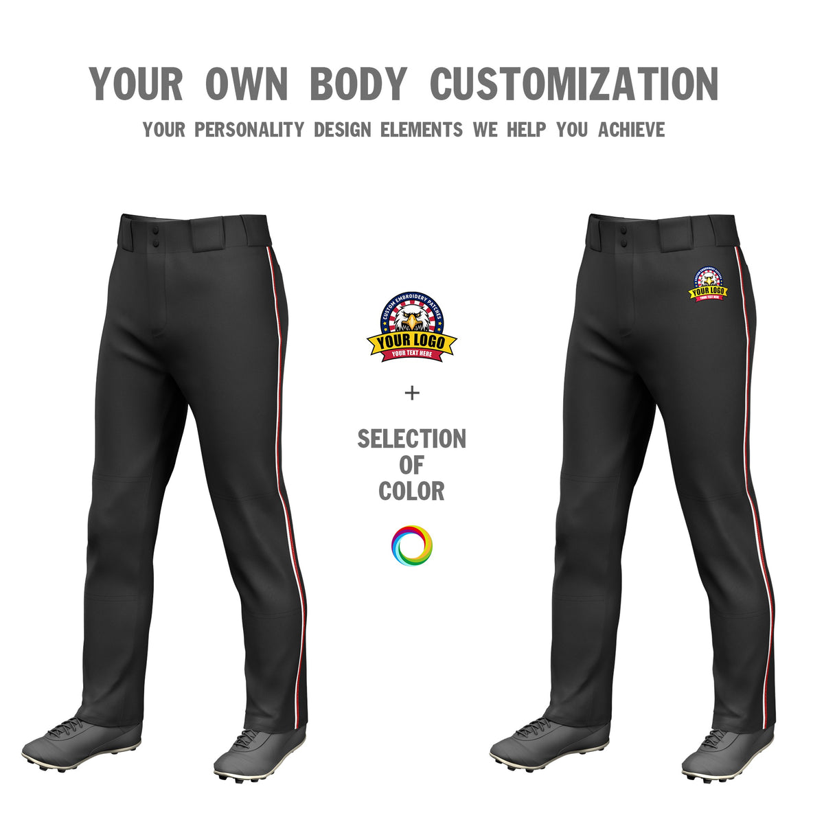Custom Black White-Red Classic Fit Stretch Practice Loose-fit Baseball
