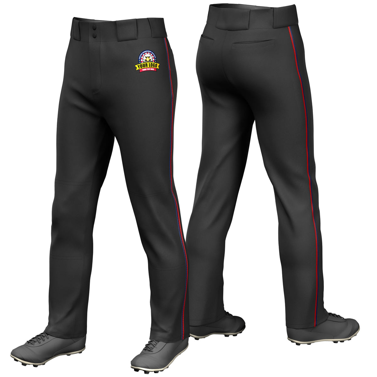 Custom Black Navy-Red Classic Fit Stretch Practice Loose-fit Baseball