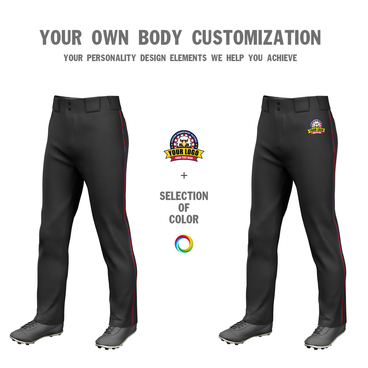 Custom Black Navy-Red Classic Fit Stretch Practice Loose-fit Baseball