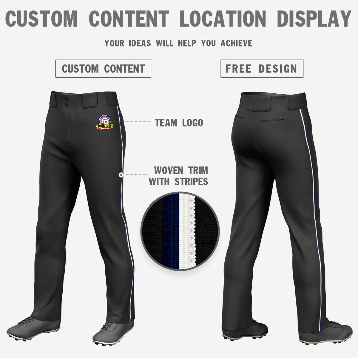 Custom Black Navy-White Classic Fit Stretch Practice Loose-fit Baseball